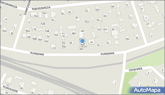 Legionowo, Kolejowa, 46B, mapa Legionowo