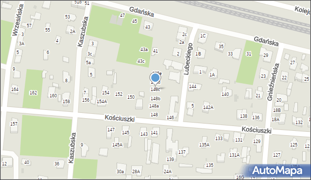 Legionowo, Kościuszki Tadeusza, gen., 148c, mapa Legionowo