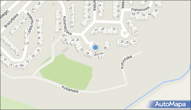 Legnica, Kolumbijska, 40, mapa Legnicy