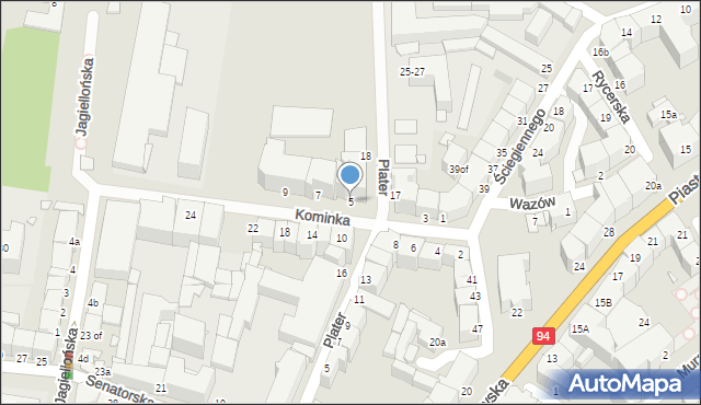 Legnica, Kominka Bolesława, kard., 5, mapa Legnicy