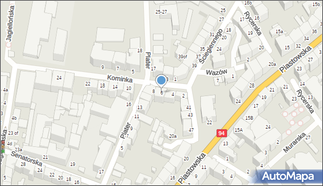 Legnica, Kominka Bolesława, kard., 6, mapa Legnicy