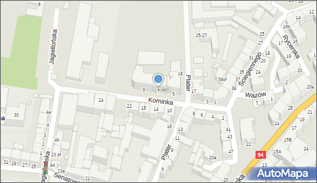 Legnica, Kominka Bolesława, kard., 7, mapa Legnicy