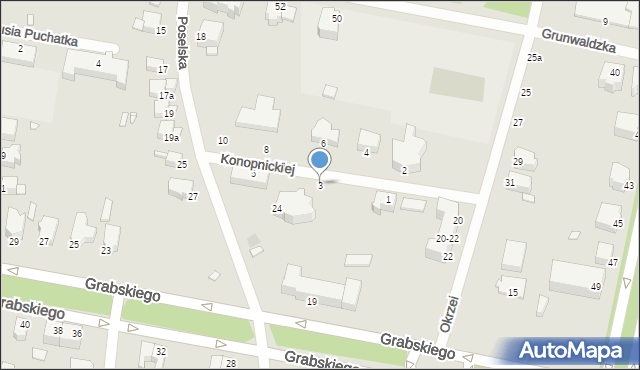 Legnica, Konopnickiej Marii, 3, mapa Legnicy