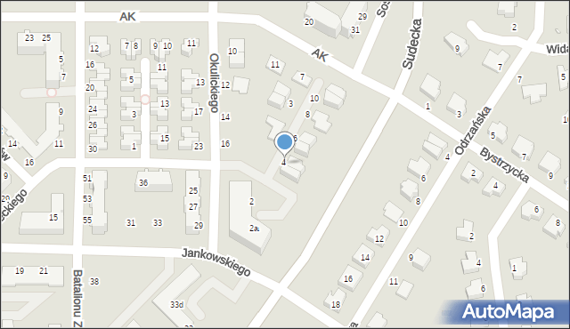 Legnica, Korbońskiego Stefana, 4a, mapa Legnicy