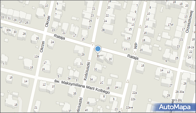 Legnica, Kościuszki Tadeusza, gen., 30, mapa Legnicy