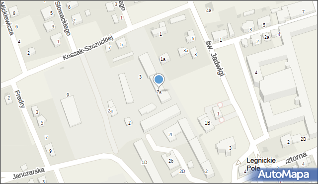 Legnickie Pole, Kossak-Szczuckiej, 7a, mapa Legnickie Pole