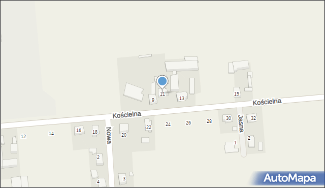 Łęka Opatowska, Kościelna, 11, mapa Łęka Opatowska