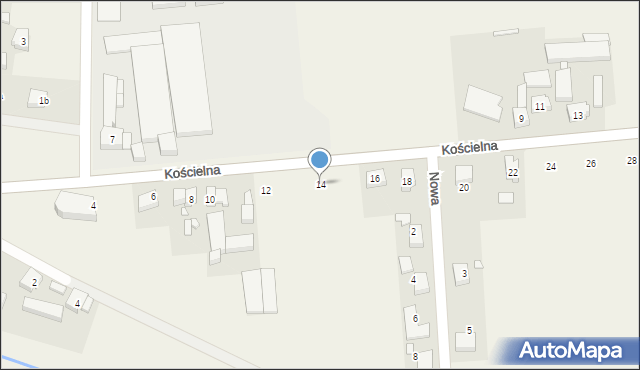 Łęka Opatowska, Kościelna, 14, mapa Łęka Opatowska