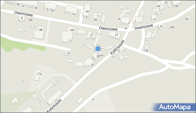 Łęknica, Kościuszki Tadeusza, gen., 19, mapa Łęknica
