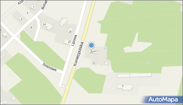 Lelów, Koniecpolska, 10, mapa Lelów
