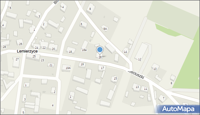 Lemierzyce, Kościuszki Tadeusza, gen., 16, mapa Lemierzyce
