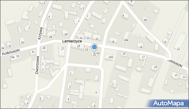 Lemierzyce, Kościuszki Tadeusza, gen., 21, mapa Lemierzyce