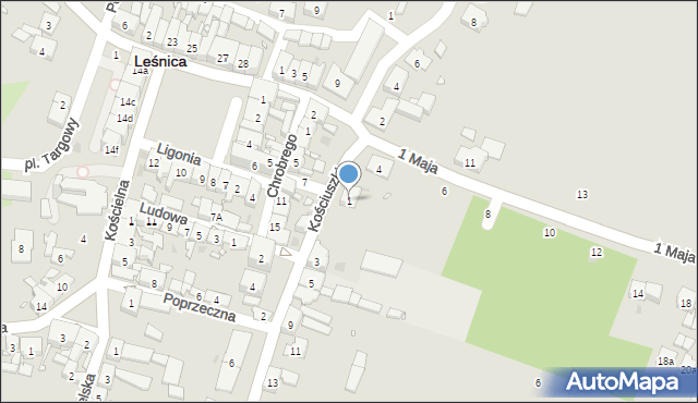 Leśnica, Kościuszki Tadeusza, gen., 1, mapa Leśnica
