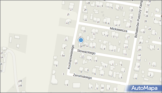 Leszno, Kochanowskiego Jana, 14, mapa Leszno