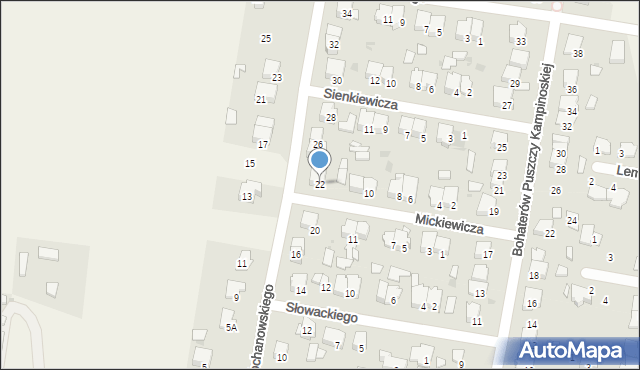 Leszno, Kochanowskiego Jana, 22, mapa Leszno