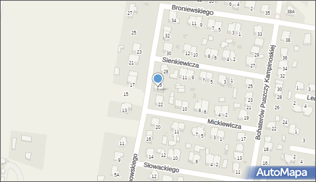 Leszno, Kochanowskiego Jana, 24, mapa Leszno