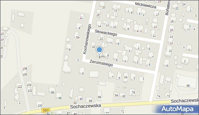 Leszno, Kochanowskiego Jana, 8, mapa Leszno
