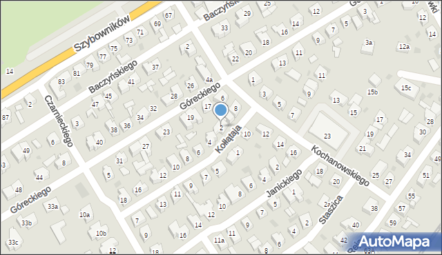 Leszno, Kołłątaja Hugo, 2, mapa Leszno