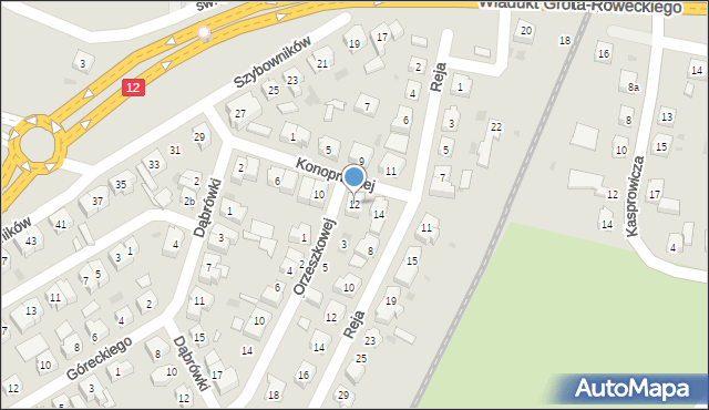 Leszno, Konopnickiej Marii, 12, mapa Leszno