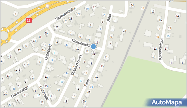 Leszno, Konopnickiej Marii, 14, mapa Leszno