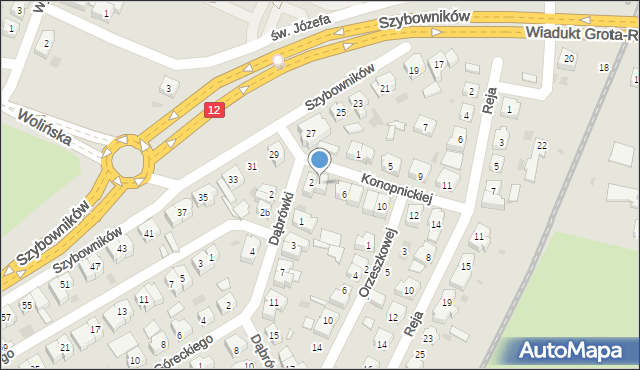 Leszno, Konopnickiej Marii, 4, mapa Leszno