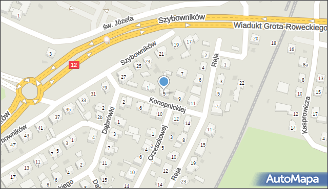 Leszno, Konopnickiej Marii, 5, mapa Leszno