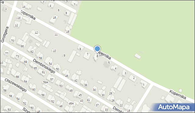 Leszno, Kopernika Mikołaja, 6, mapa Leszno