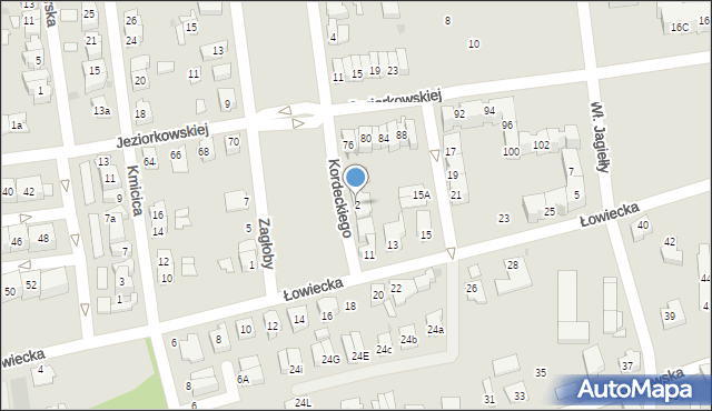 Leszno, Kordeckiego Augustyna, ks., 2, mapa Leszno