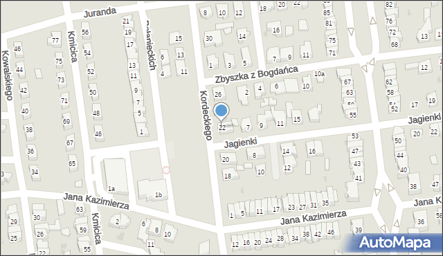 Leszno, Kordeckiego Augustyna, ks., 22, mapa Leszno