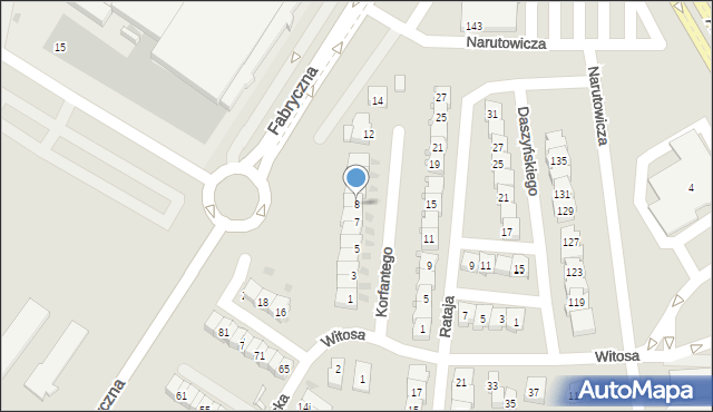 Leszno, Korfantego Wojciecha, 8, mapa Leszno
