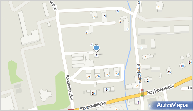 Leszno, Kosmonautów, 2, mapa Leszno