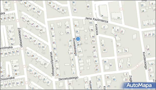 Leszno, Kowalskiego Rocha, 18, mapa Leszno