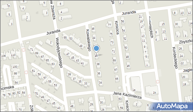 Leszno, Kowalskiego Rocha, 40, mapa Leszno