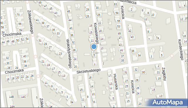 Leszno, Kowalskiego Rocha, 7, mapa Leszno