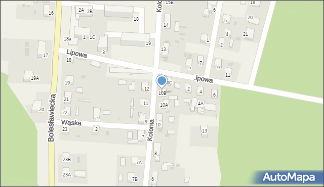 Leszno Górne, Kolonia, 10B, mapa Leszno Górne