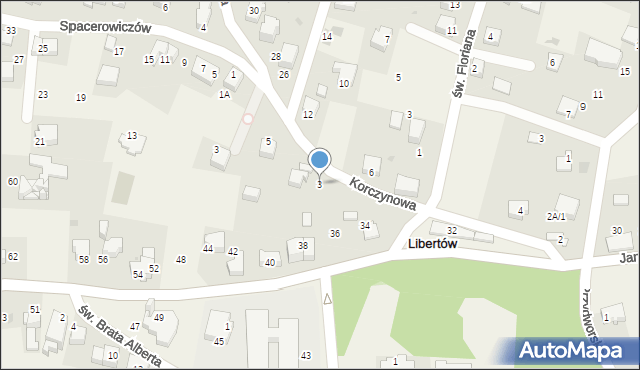 Libertów, Korczynowa, 3, mapa Libertów