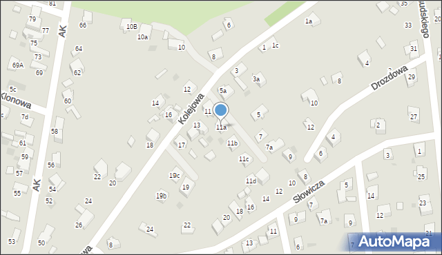 Libiąż, Kolejowa, 11a, mapa Libiąż