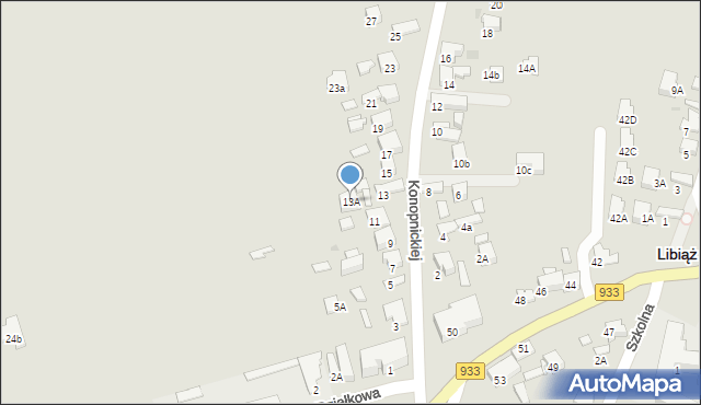 Libiąż, Konopnickiej Marii, 13A, mapa Libiąż