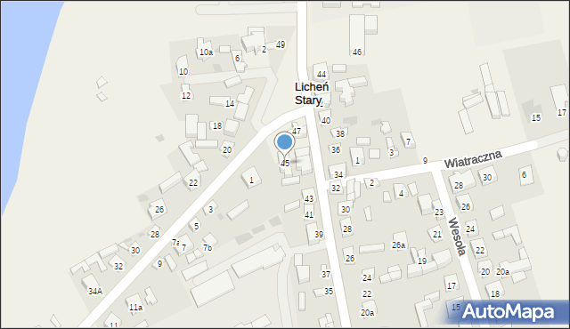 Licheń Stary, Konińska, 45, mapa Licheń Stary