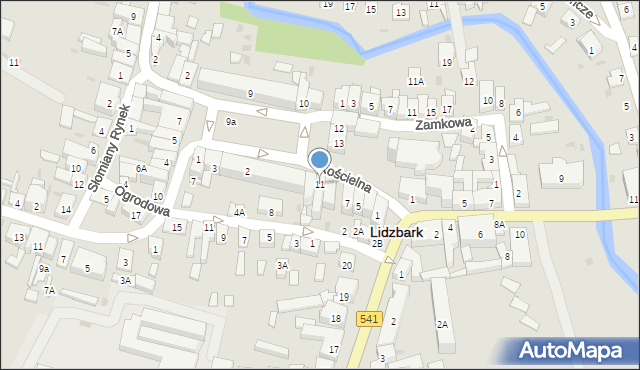 Lidzbark, Kościelna, 11, mapa Lidzbark