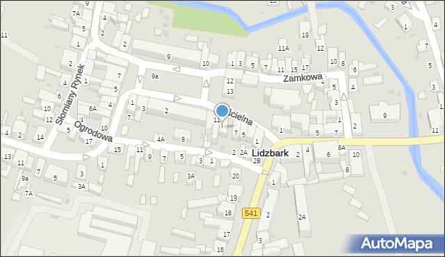 Lidzbark, Kościelna, 9, mapa Lidzbark
