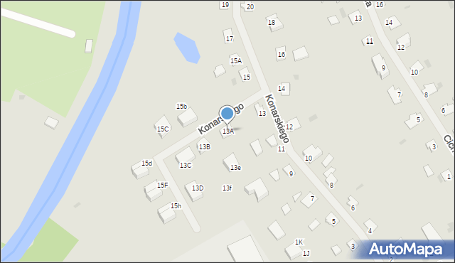 Lidzbark Warmiński, Konarskiego Stanisława, 13A, mapa Lidzbark Warmiński