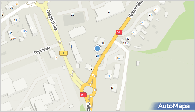 Lidzbark Warmiński, Kopernika Mikołaja, 40, mapa Lidzbark Warmiński