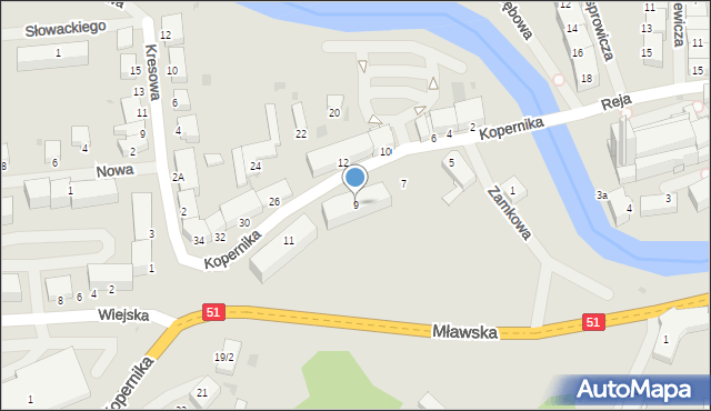 Lidzbark Warmiński, Kopernika Mikołaja, 9, mapa Lidzbark Warmiński