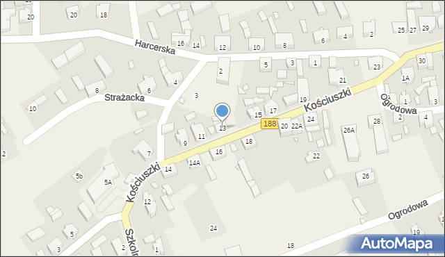 Lipka, Kościuszki Tadeusza, gen., 13, mapa Lipka