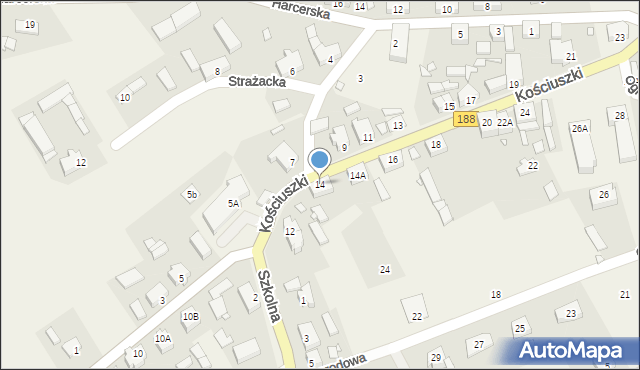 Lipka, Kościuszki Tadeusza, gen., 14, mapa Lipka