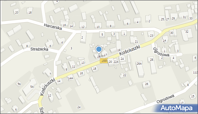 Lipka, Kościuszki Tadeusza, gen., 15, mapa Lipka