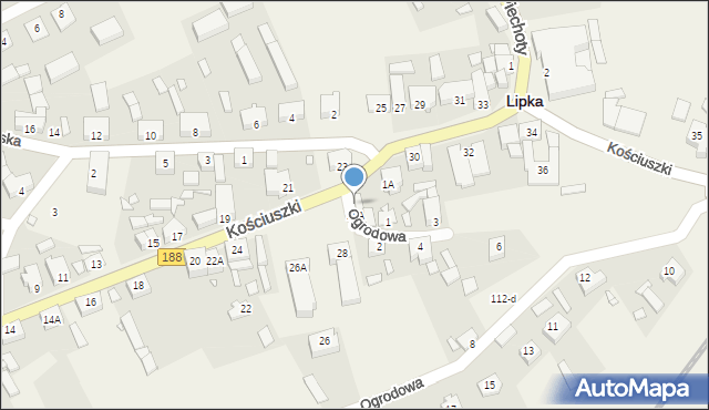 Lipka, Kościuszki Tadeusza, gen., 28B, mapa Lipka