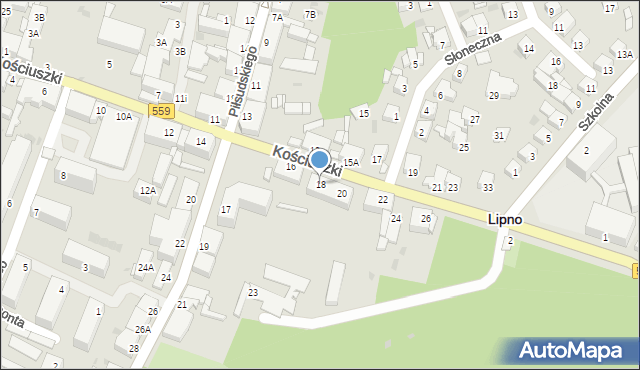 Lipno, Kościuszki Tadeusza, gen., 18, mapa Lipno