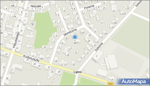 Lipno, Kościuszki Tadeusza, gen., 29, mapa Lipno